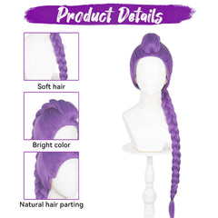 AD ADASTONE purple hairstyle extension, built-in net for secure comfortable wear.