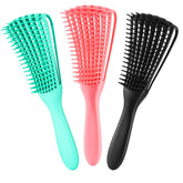 A.DASHER three-pack detangler brush set front view for easy detangling.