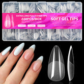 AddFavor almond nail tips clear full cover for natural-looking extensions
