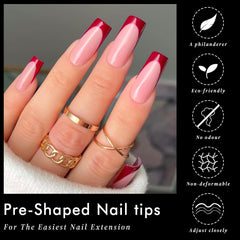 AddFavor half-matte transparent nail tips offer sleek, professional appearance and easy blending.