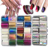 AddFavor silver holographic nail foil roll for quick, striking nail art accents.