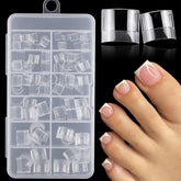 AddFavor tips claros para uñas de los dedos con cobertura media y forma cuadrada.