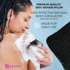 ADETON long-exfoliation net sponge for full-body lather and durability during daily use.