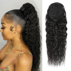 Adette drawstring ponytail 14in water wave for instant length and volume.