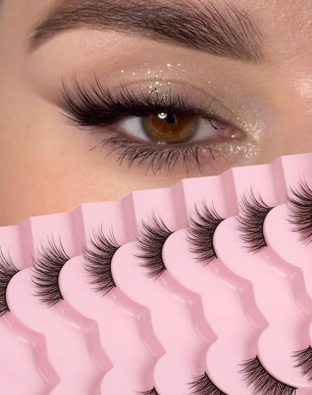 Adious Half Eyelashes Cat Eye Wispy Ends offer a natural look for daily elegance