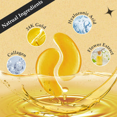 Adofect eye patch application scene promoting a pampering routine.