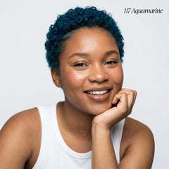 Adore Aquamarine hair color application shows smooth, even coverage on various textures.