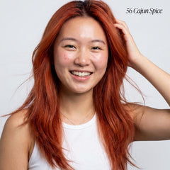 Adore Cajun Spice color swirl on hair revealing rich, salon-ready tones