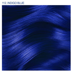 Adore Indigo Blue on hair displays a vibrant shade with salon-like finish