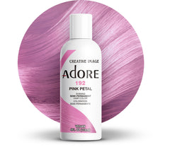 Adore Pink Petal bottle close-up showing vibrant pigment for salon-ready color