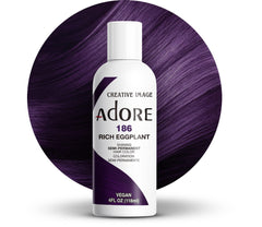 Adore Rich Eggplant bottle pour showing smooth color release for vibrant results