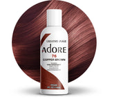Adore semi permanent hair color bottle in 076 copper brown for at-home dyeing