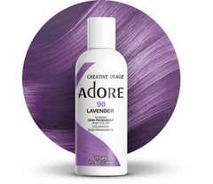 Adore Lavender bottle shows vibrant color for bold at-home results.