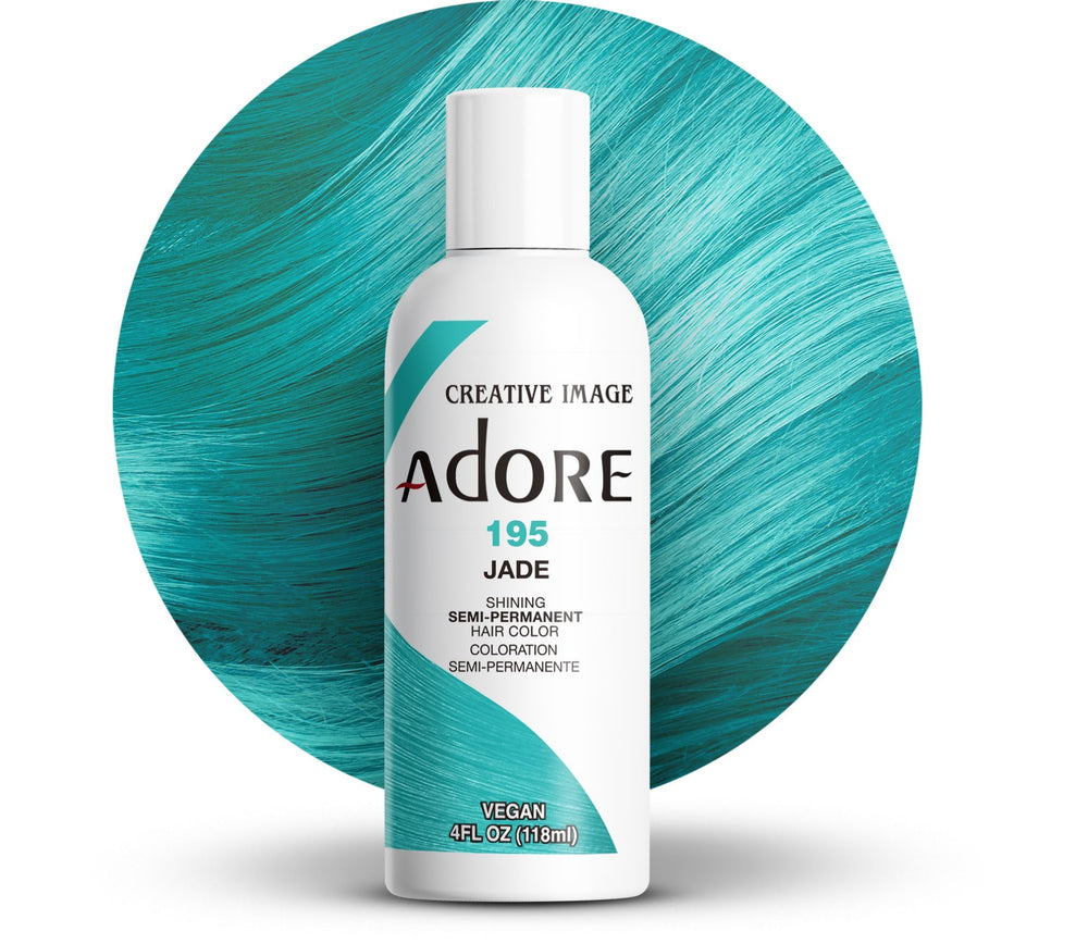 Adore 195 Jade bottle showing bold jade shade with even coverage