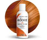 Adore Sunrise Orange dye bottle highlights vibrant color for at-home results
