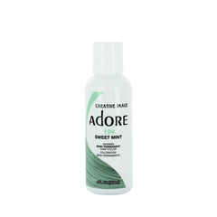 Adore Sweet Mint bottle back highlights vegan, cruelty-free formula.