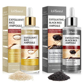 ADSBJUX Exfoliante de arroz negro: botella en primer plano para exfoliación suave facial.