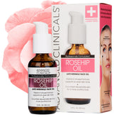 Advanced Clinicals Aceite Rosa Mosqueta, botella; hidratación diaria para piel suave.
