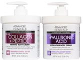 Advanced Clinicals Collagen Peptides Body Lotion bottle shows rich hydration for soft skin