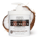 Advanced Clinicals crema corporal con aceite de coco en botella 16 oz para hidratación profunda