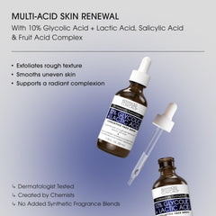 Advanced Clinicals serum exfoliante con acido lactico para textura suave