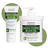 Advanced Clinicals Green Coffee Bean Oil Thermo-Firming lotion jar showing rich hydration