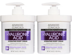 Advanced Clinicals hyaluronic acid moisturizer 2-pack bottle hydrates dry skin