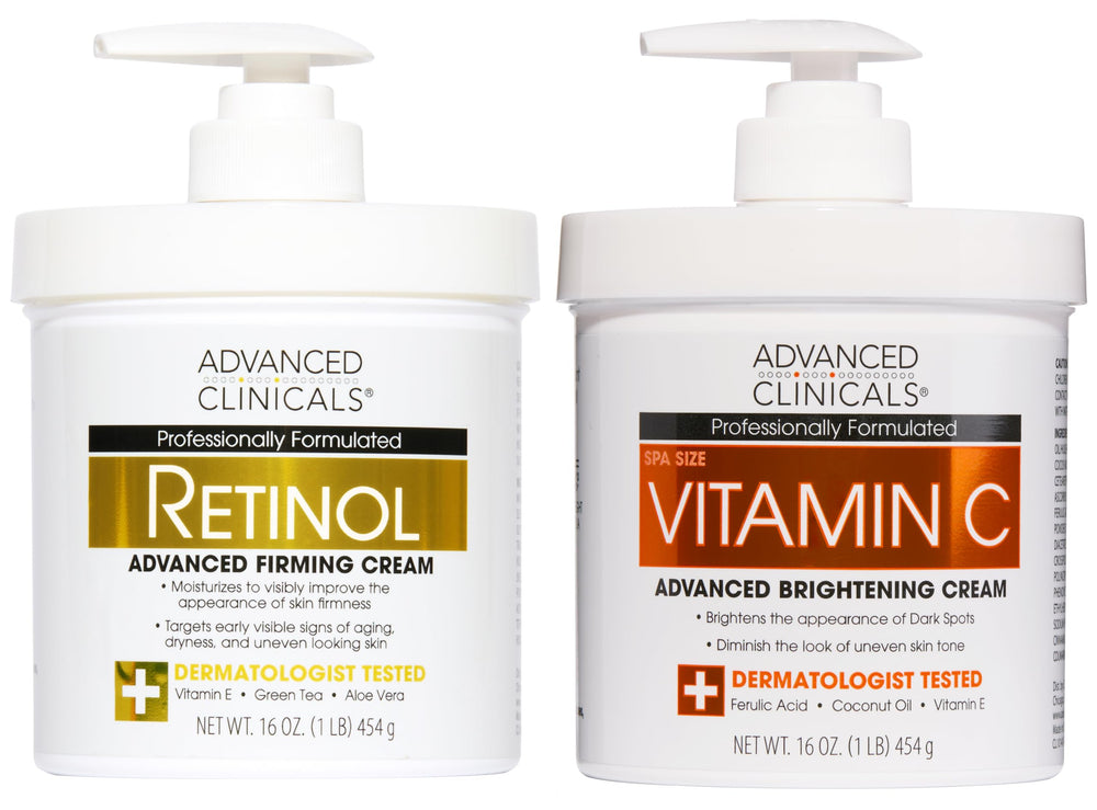 Advanced Clinicals retinol body cream jar close-up showing rich texture for smoother skin