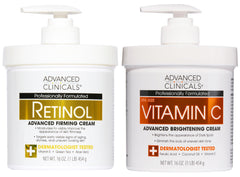 Advanced Clinicals retinol body cream jar close-up showing rich texture for smoother skin