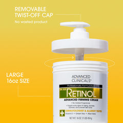 Advanced Clinicals retinol body cream texture swatch with creamy non-greasy finish