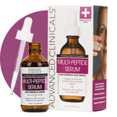 Advanced Clinicals Sérum Multi-Peptidos en frasco de vidrio, hidratación suave para la piel.