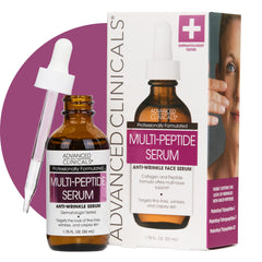 Advanced Clinicals Sérum Multi-Peptidos en frasco de vidrio, hidratación suave para la piel.