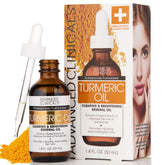 Advanced Clinicals Sérum de Aceite de Cúrcuma, botella-con-gota para hidratación suave.