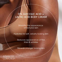 Advanced Clinicals velvety cream swirl communicates luxurious, non-greasy hydration.