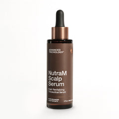 Advanced Trichology NutraM bottle front, oil-free formula for daily scalp support.