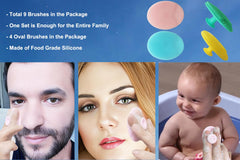 AECW face scrubber with interchangeable brush heads for deep pore cleansing.