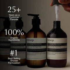 Creamy lather from Aesop Citrus Melange with citrus bubbles.