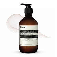 Aesop Eleos Nourishing Body Cleanser bottle offering a gentle cleanse