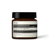 Aesop Mandarin Facial Hydrating Cream bottle close-up, cooling citrus blend for balanced skin.