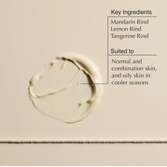 Aesop Mandarin Facial Hydrating Cream texture swatch, light finish for normal and combination skin.