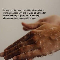 Aesop Resurrection hand wash foamy lather with citrus aroma for refreshing cleanse.