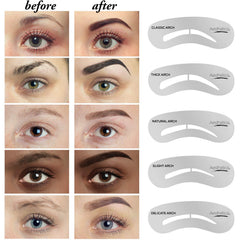 Aesthetica Brow Contour Kit stencils help map precise arches for quick everyday shaping