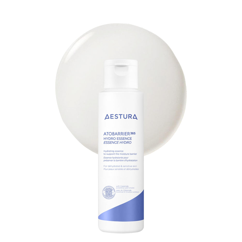 AESTURA ATOBarrier365 Hydro Essence bottle for daily hydration and barrier care.