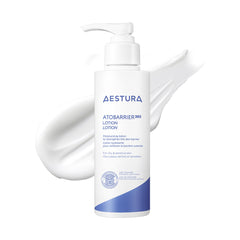 AESTURA ATOBARRIER365 bottle close-up with fragrance-free barrier-supporting formula.