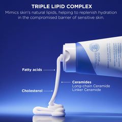 Ceramide capsules in jar illustrate concentrated moisture delivery by ATOBARRIER365