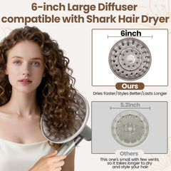 AFDD diffuser on curls and waves for defined texture without frizz.