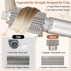 AFDD round brush delivering root lift and volume along lengths.