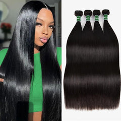 Afeier straight bundles 20-inch length with natural shine for easy styling