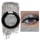 Afflano Silver Glitter Eyeshadow palette with bold, radiant gray-silver tones for dramatic looks