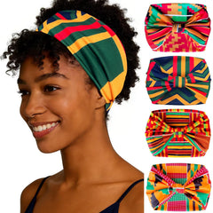 Afibi bandana ancha con patrón africano, ideal para fijar el cabello durante entrenamientos.